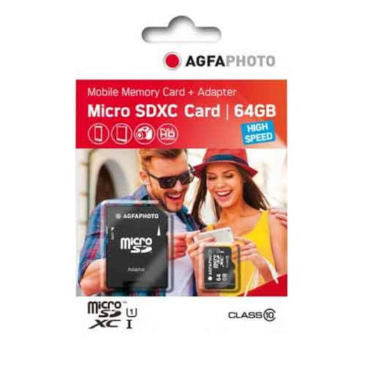 AgfaPhoto Micro SDXC UHS-1 64GB Memory Card with Adapter Image 1