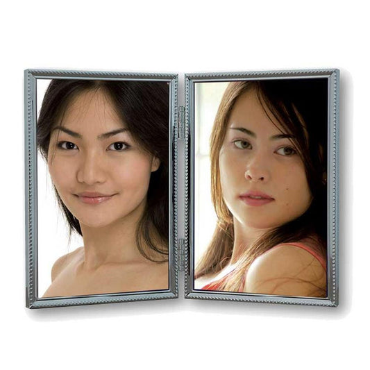 Silver Plated 6x4 Double Photo Frame Image 1