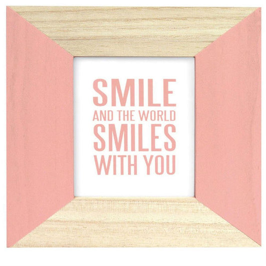 Candy Pink Wooden 4x4 Photo Frame Image 1