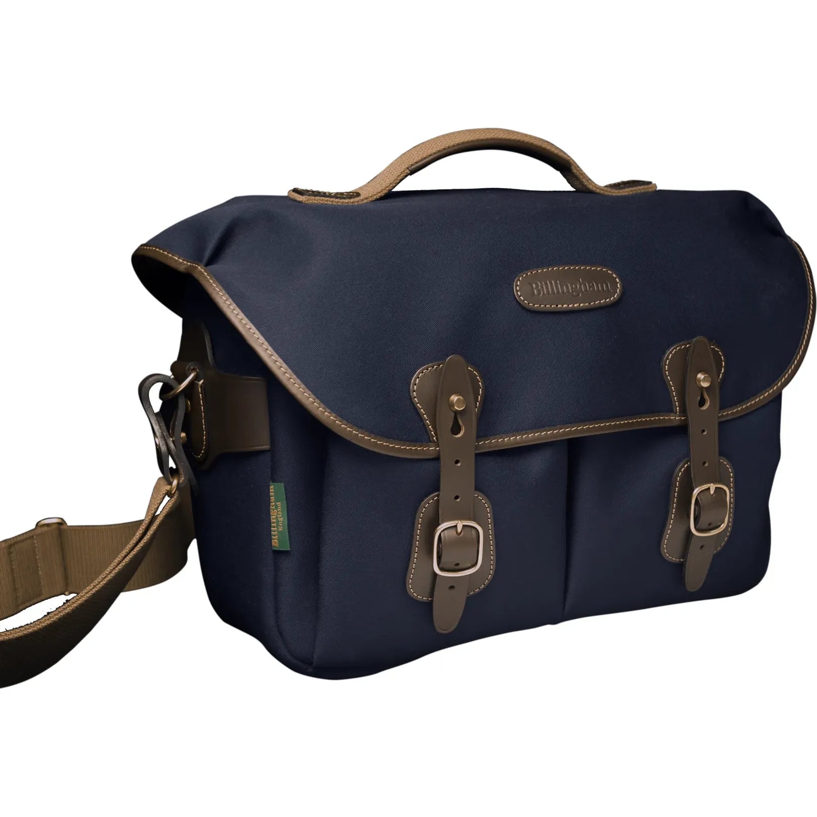 Billingham Hadley One Camera Bag Navy Canvas Chocolate Leather