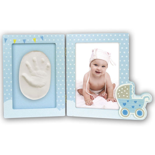 Baby Hand or Foot Impression Kit with Photo Frame 6x4 | Blue Image 1