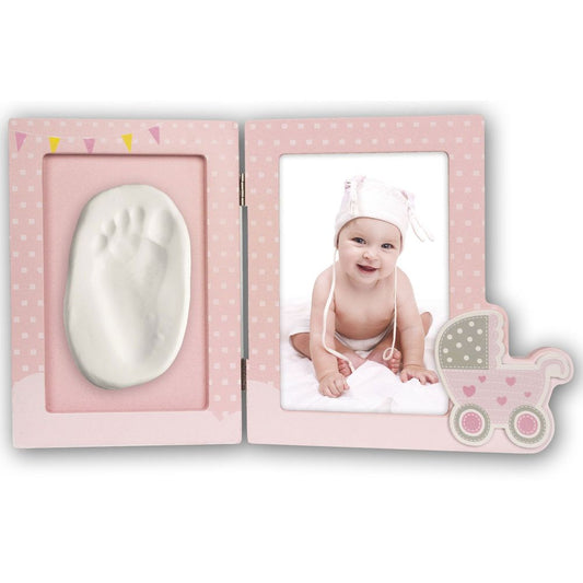 Baby Hand or Foot Impression Kit with Photo Frame 6x4 | Pink Image 1