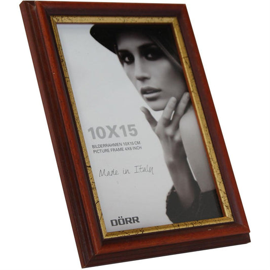 Dorr Tessin Mahogany and Gold 6x4 Photo Frame Image 1