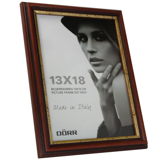 Dorr Tessin Mahogany and Gold Wood 7x5 Photo Frame Image 1