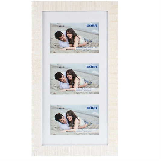 Indiana Horizontal White Gallery Frame for 3 6x4 Photos Image 1