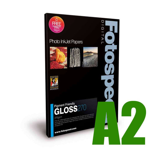Fotospeed Pigment Friendly Gloss 270 Photo Paper - A2 - 25 Sheets Image 1