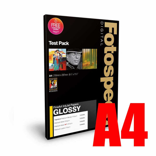 Fotospeed Fine Art Glossy Test Pack Photo Paper - A4 - 9 Sheets Image 1