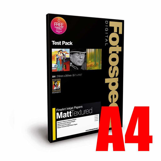 Fotospeed Fine Art Matt Textured Test Pack Photo Paper - A4 -12 Sheets Image 1