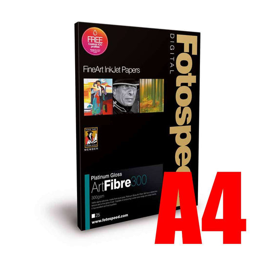 Fotospeed Platinum Gloss Art Fibre 300 Photo Paper - A4 - 25 Sheets Image 1