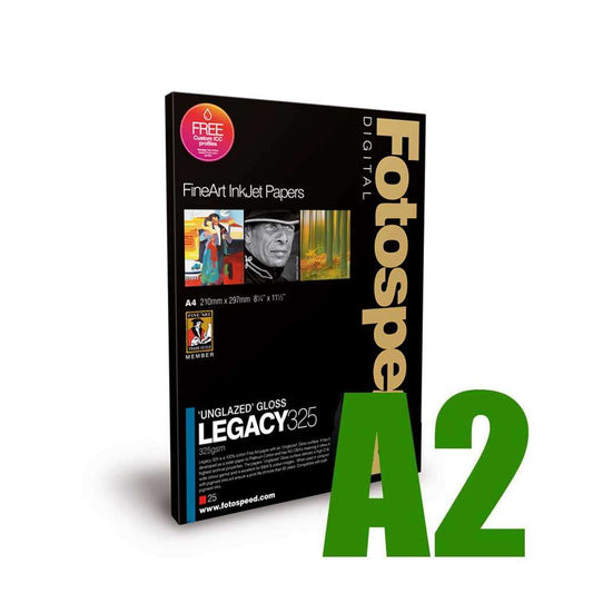 Fotospeed Legacy Gloss 325 Unglazed Gloss Photo Paper - A2 - 25 Sheets Image 1