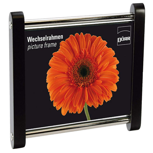 Silver Star 7x5 Bar Photo Frame - Black and Silver Image 1