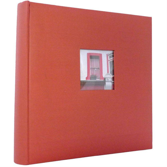 Window Red Traditional Photo Album - 100 Sides Overall Size 12x11.5" Image 1