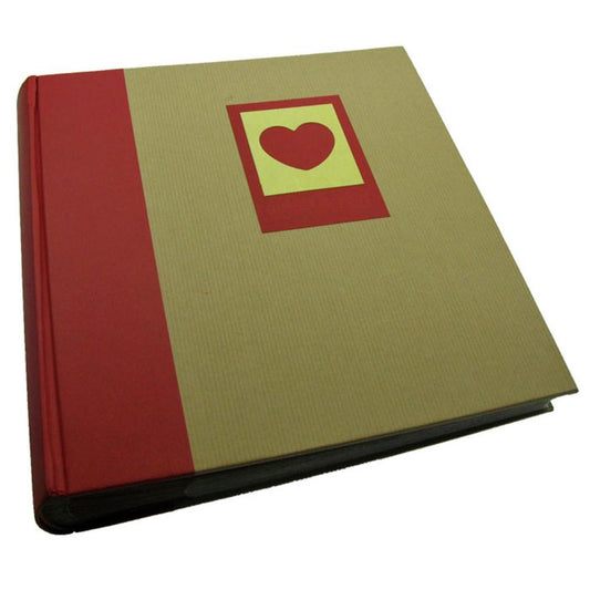 Green Earth Heart Slip In Photo Album for 200 6x4 Photos - Red Image 1