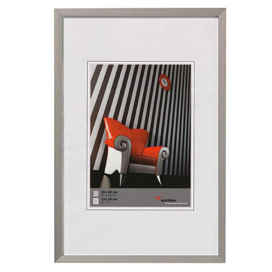 Walther Chair Brushed Silver Aluminium A4 Photo Frame Image 1