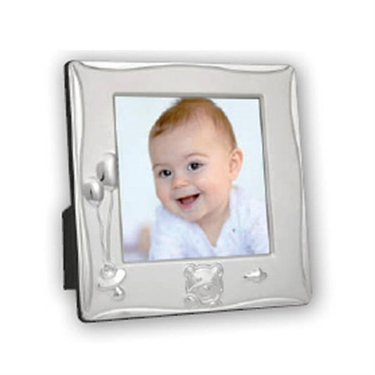 Cornice Baby Silver Plated 3.25x3.25 Photo Frame - Balloon Image 1