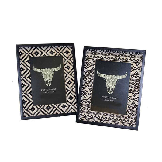 Black Aztec Geometric 7x5 Photo Frame Image 1