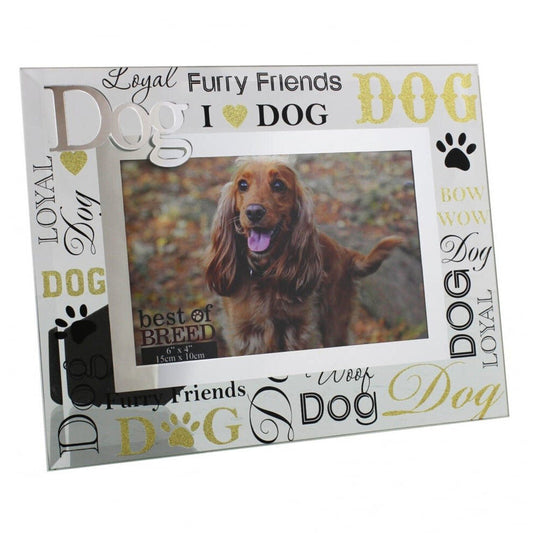 Best of Breed Glass Photo Frame with 3D Words - Dog Image 1