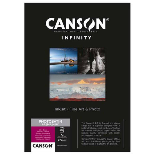 Canson Infinity Photo Satin Premium RC 270gsm Photo Paper - Acid Free A3 Plus - 25 Sheets Image 1