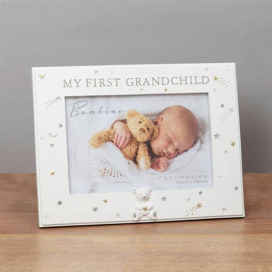 Bambino Baby Photo Frame | My First Grandchild | Teddy Bear Icon | 6 x 4 inch Image 1