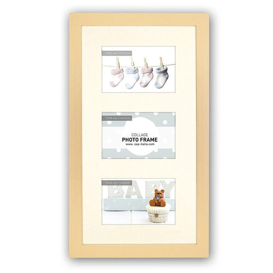 Emma Newborn Photo Frame | Unisex | Beige | Three 6x4 Photos Image 1