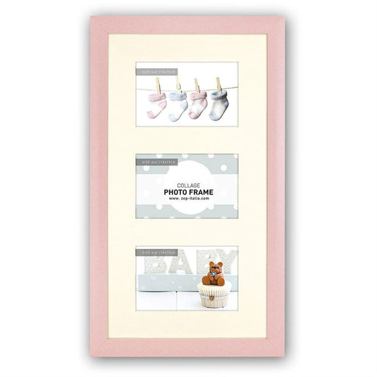 Emma Baby Girl Photo Frame | Pink | Three 6x4 Photos Image 1