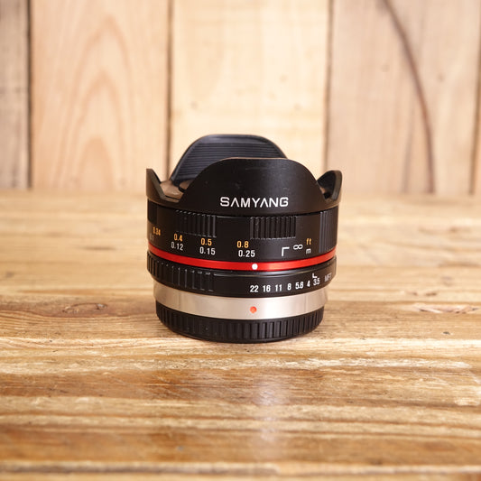 Used Samyang 7.5mm F3.5 Fisheye Micro Four Thirds Lens
