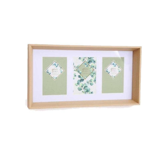 Eucalyptus Multi Natural Photo Frame | Three 6x4 Photos Image 1