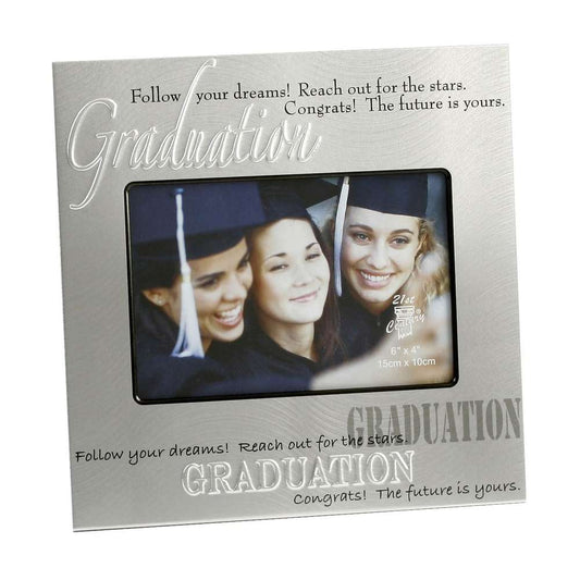 Silver Follow Your Dreams Graduation Photo Frame With Verse 8" x 8" FA314 Image 1