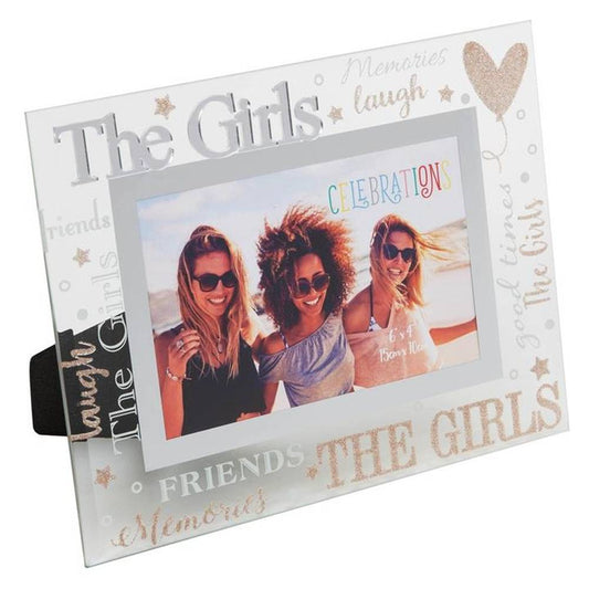 The Girls 3D Word Glass & Mirror 6x4 Photo Frame Image 1