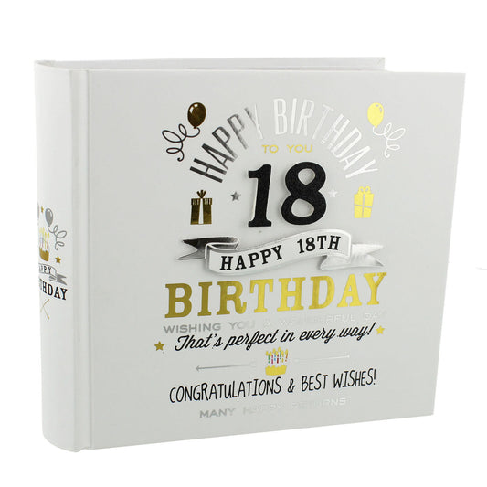 Signography Birthday Boy 18th Birthday Photo Album | Holds 80 6X4 Photos Image 1
