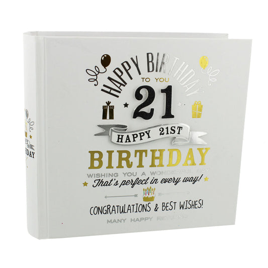 Signography Birthday Boy 21st Birthday Photo Album | Holds 80 6X4 Photos Image 1