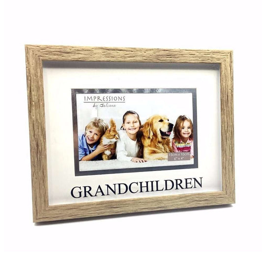 Juliana Wood Effect Grandchildren 6 x 4 Photo Frame Image 1