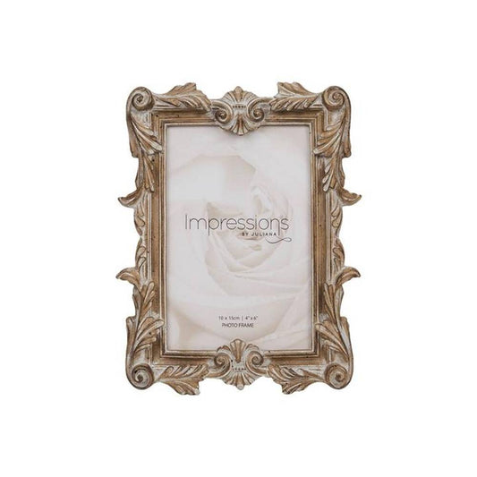 Impressions Antique Carved Wood Finish Photo Frame 6x4 Inch Image 1