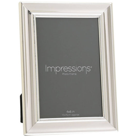 Impressions Silver Plated Frame With Beaded Edge 6x4 Inch Image 1