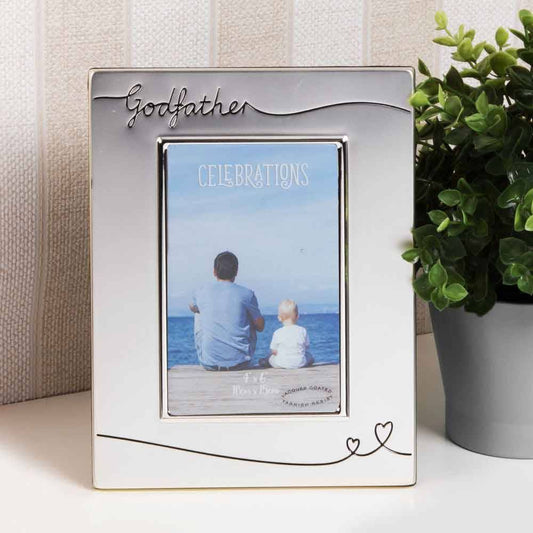 Silver Plated 6x4 Inch Godfather Photo Frame Image 1