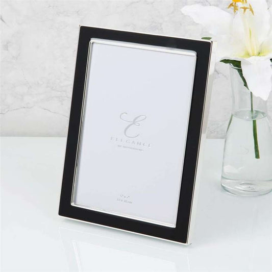 Elegance Silverplated Epoxy Photo Frame Collection - 5x7inch Black Image 1