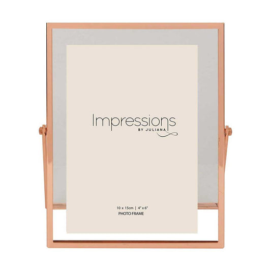 Copper Finished Floating 6x4 Photo Frame Image 1