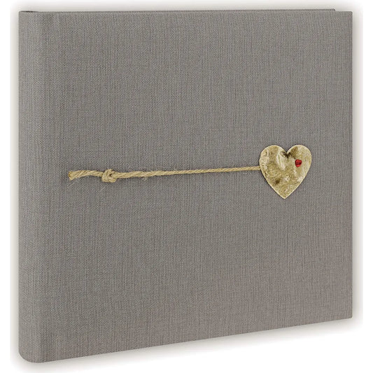 ZEP Deluxe Grey Love Heart Traditional Photo Album - 30 Pages