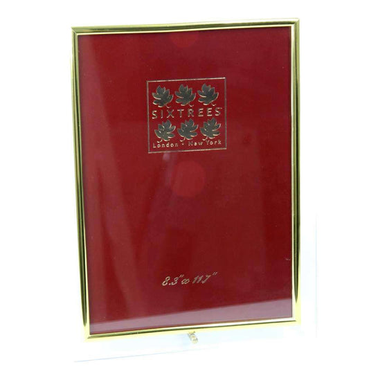 Sixtrees Flat Bevelled A4 Portrait Photo Frame - Gold Image 1