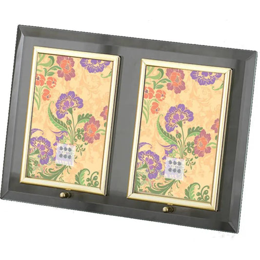 Sixtrees Flat Bevelled 6x4 Double Portrait Photo Frame - Gold Image 1