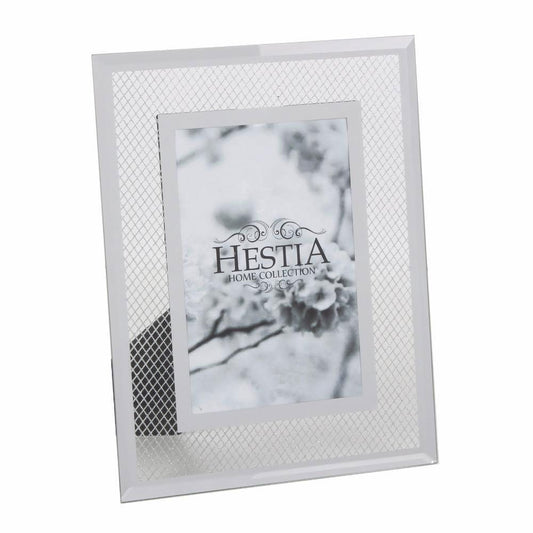 Hestia Glass Mirror Mesh 10x8 Inches Photo Frame Overall Size 11.75x9.5 Inches Image 1