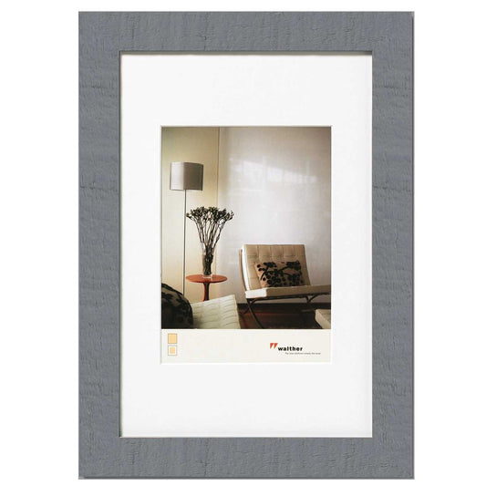 Walther Home Wooden Picture Frame - 6x4 inch - (Insert 4x2.75 inch) Grey Image 1