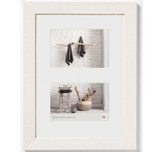 Walther Home Wooden Picture Frame - 14x10 inch (Insert for 2x 7x5 inch) Polar White Image 1