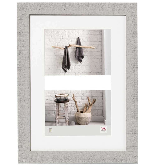 Walther Home Wooden Picture Frame - 14x10 inch (Insert for 2x 7x5 inch) Light Grey Image 1