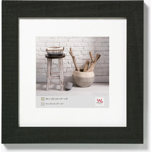 Walther Home Black Wooden Picture Frame – 8×8 inch (6x6 Mount Insert)