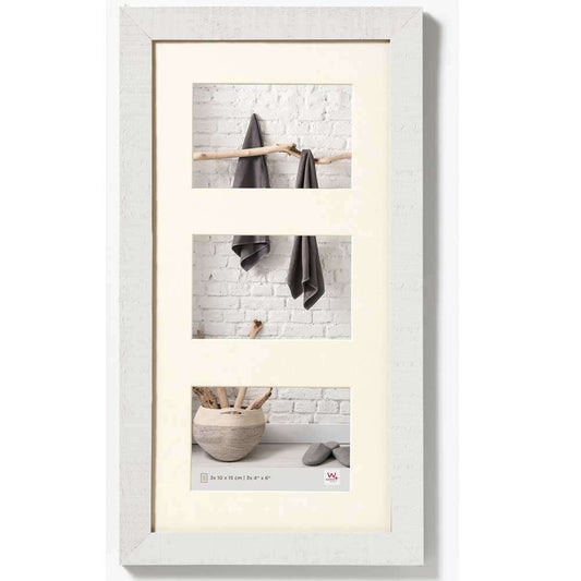 Walther Home Wooden Picture Frame - 18x9 inch - (Insert for 3x 6x4 inch) Polar White Image 1