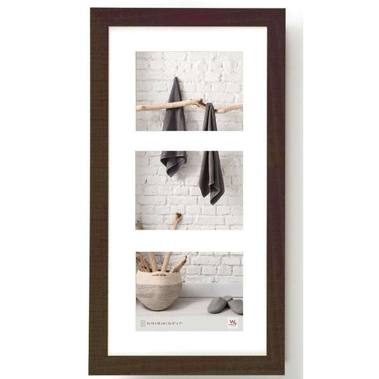 Walther Home Wooden Picture Frame - 20x10 inch - (Insert for 3x 7x5 inch) Walnut Image 1