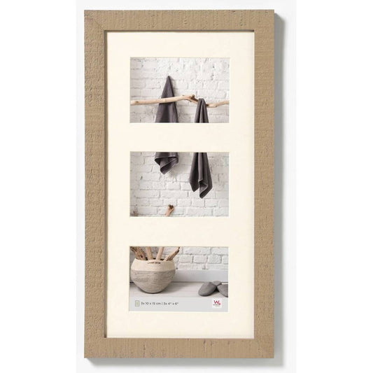 Walther Home Wooden Picture Frame - 23x11 inch - (Insert for 3x 8x6 inch) Beige Brown Image 1