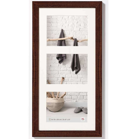 Walther Home Wooden Picture Frame - 23x11 inch - (Insert for 3x 8x6 inch) Walnut Image 1