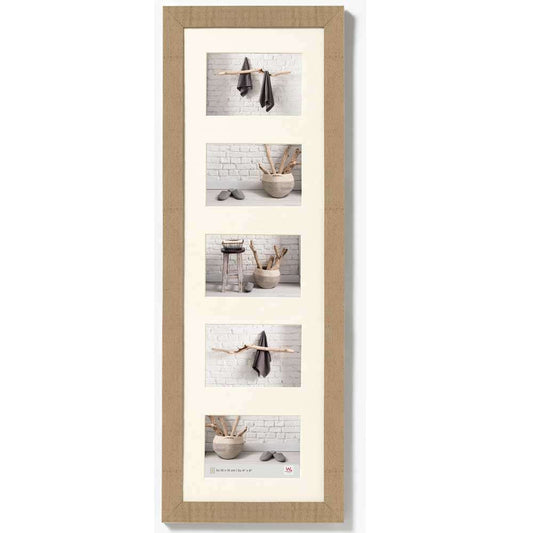 Walther Home Wooden Picture Frame - 28x9 inch - (Insert for 5x 6x4 inch) Beige Brown Image 1